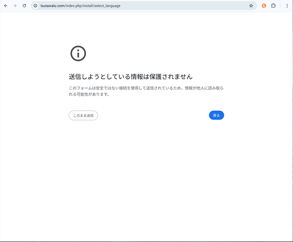 Screenshot ccms送信しようとしている情報は保護されません