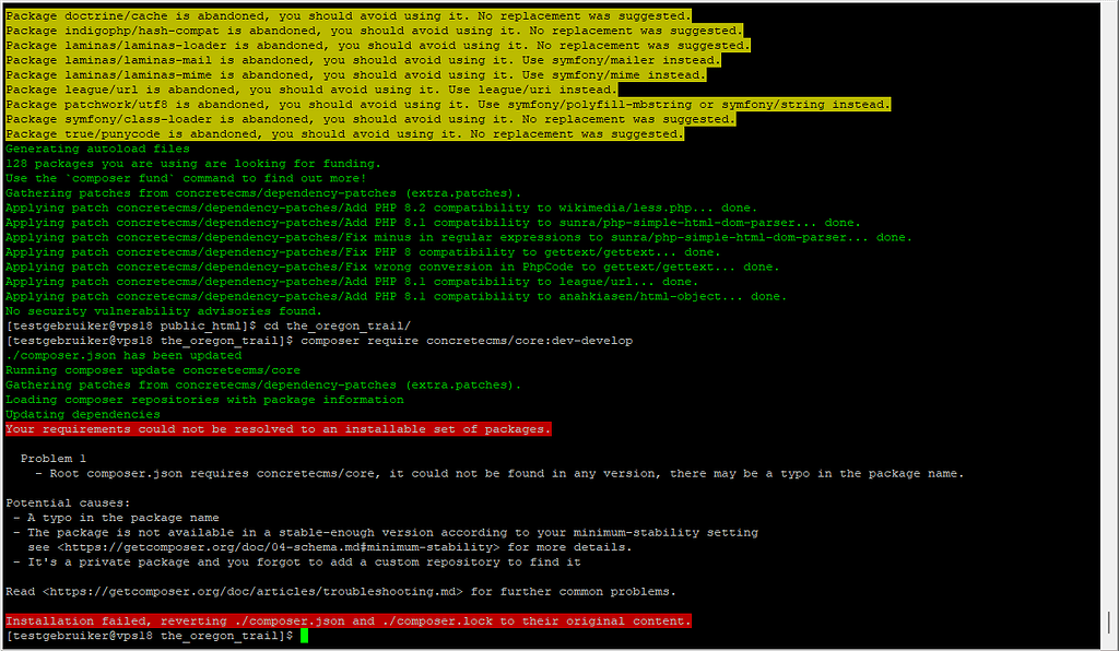 Installing dev version through Composer doesn't work - Installation ...